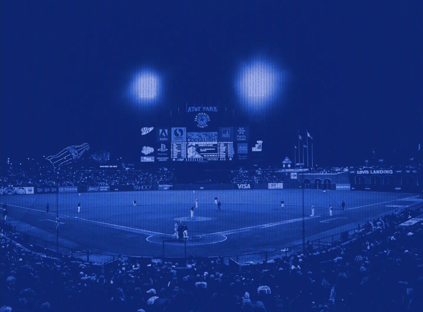 Stadium with digital overlay