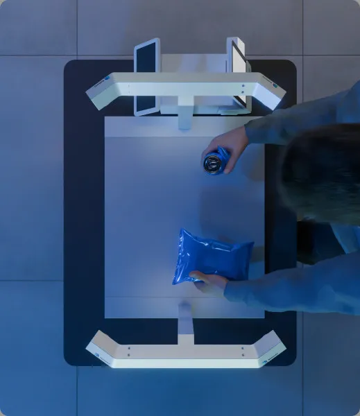 Birds eye view of device showing weather resistance