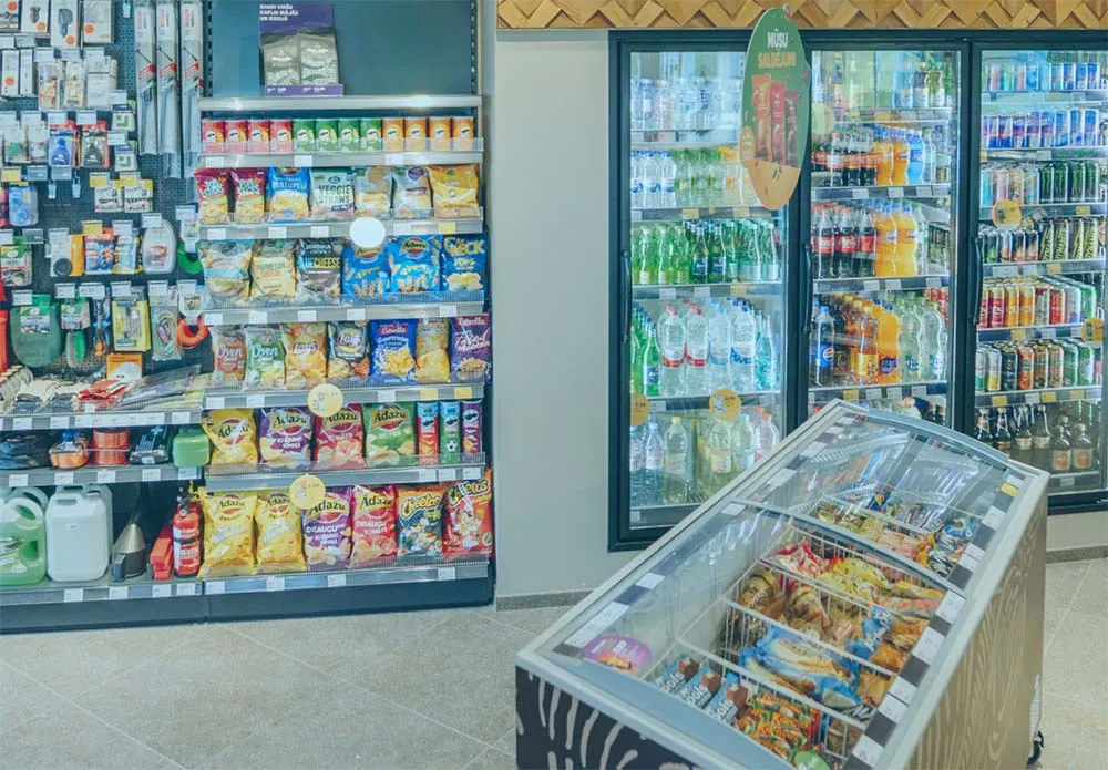 A well-stocked retail store with ShopAssist technology